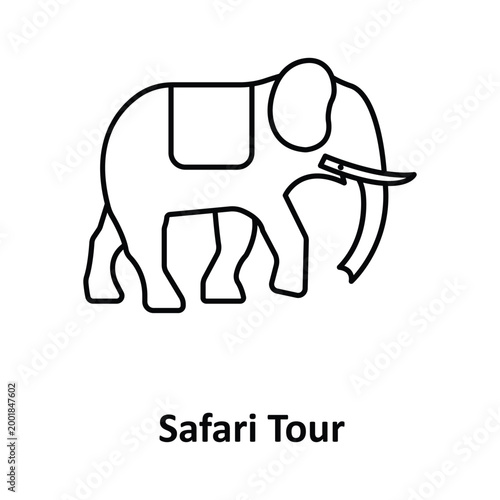 Safari Tour Vector icon which can easily modify or edit