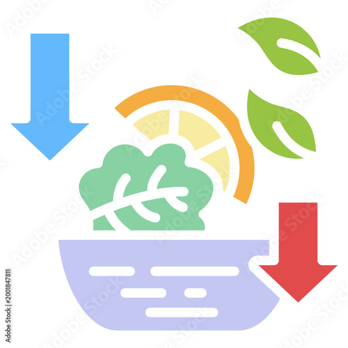 Low Calorie colorfull color icon