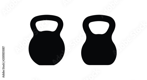 two kettlebell silhouettes on white background silhouette high quality professional