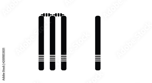 cricket stumps silhouette high quality professional detailed modern elegant stylish