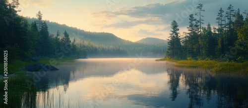 Misty Morning Lake Reflections