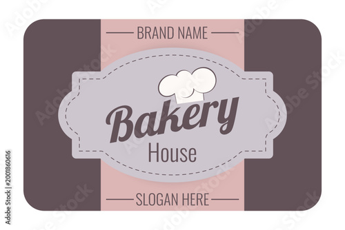 bakery cafe label with chef hat