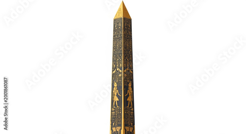Ancient Egyptian Obelisk Monument Stone Carving Hieroglyphs.