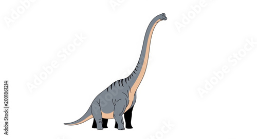 A long necked dinosaur standing tall and proud.