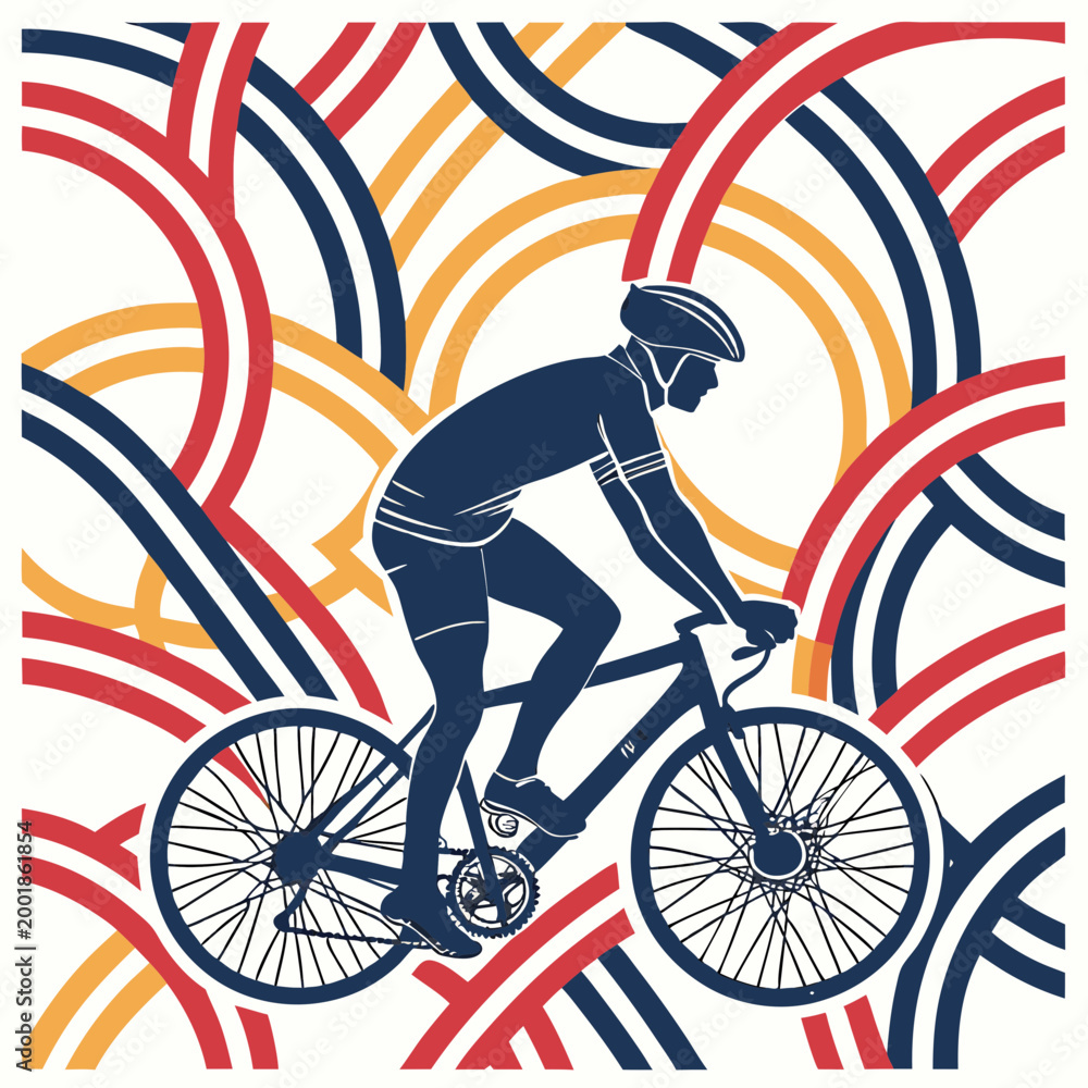 Fototapeta premium Abstract Geometric Bike Pattern Background
