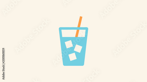 A glass of cold blue drink.