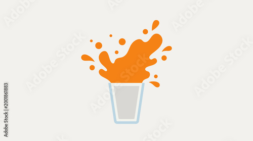 A glass with orange juice splashing.