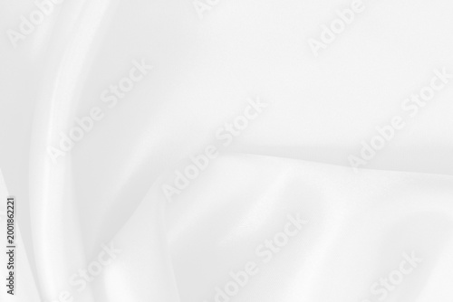 White fabric texture background, detail of silk or linen pattern.