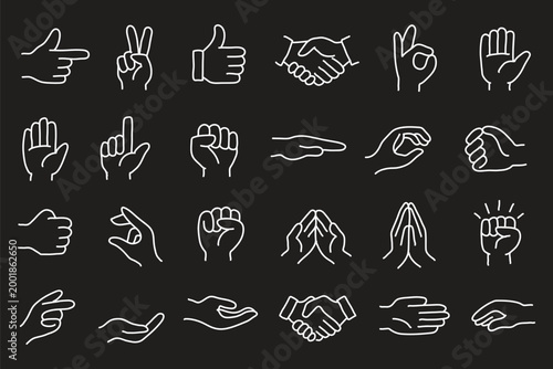 Photos Hand gestures icon set