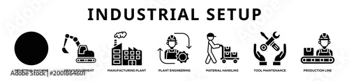 Industrial Setup web banner icon illustration