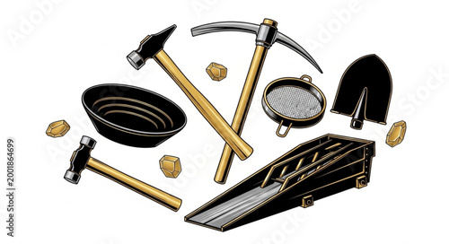 Set of Gardening Tools and Accessories for Outdoor Work.