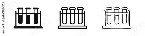 Scientific Laboratory Test Tubes Icon Set - Chemistry and Research Symbol