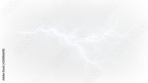 Fotografia Blue and white lightning bolt isolated on transparent background with clouds and