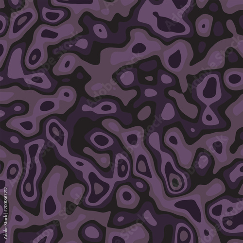 Abstract Background with Contour Forming an Organic Pattern Purple Pastel Color. Minimalist Modern Paper Cut Texture Landscapes Design Vector. Ideal for Use Background in Design Projects, Branding
