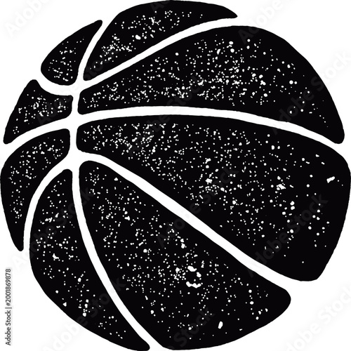 distressed basketball icons with grunge texture