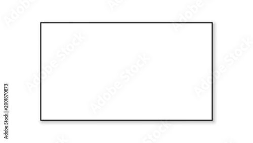 Empty rectangular shape with a defined outline, casting a soft shadow, presented on a clean transparent backdrop, ideal for various design uses