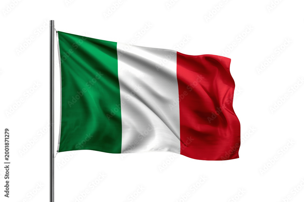 Obraz premium Italy flag waving on transparent background