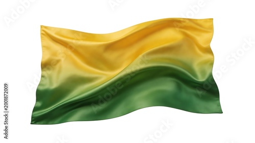 Waving flag with yellow and green colors