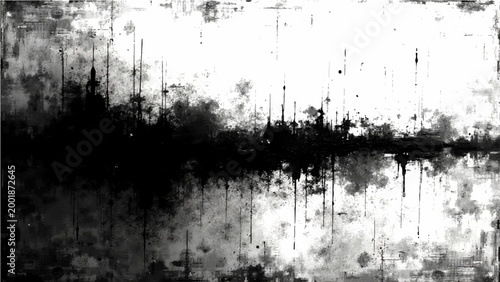 Vector Abstract monochrome artwork presents mysterious waterscape reflection of imposing silhouettes, evoking contemplative mood and capturing stark contrast.