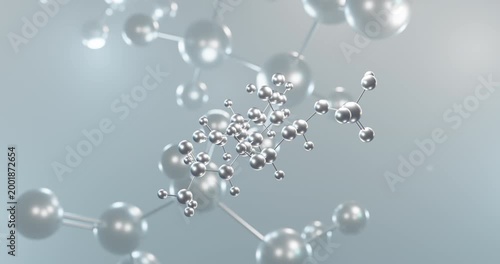 Chondroitin sulfate rotating 3d molecule, molecular structure of anti-inflammatory agent seamless video
