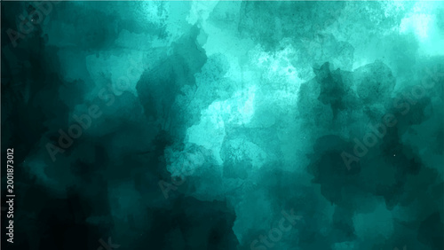 Vector Abstract teal background evokes ethereal, atmospheric essence, perfect artistic project with swirling formations, reminiscent celestial expanse or serene underwater.