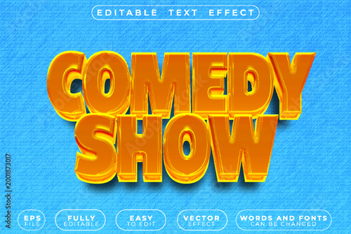Comedy Show Stage Performance Vector Fully Editable Smart Object Text Effect