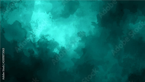 Vector Ethereal turquoise abstract design of fluid forms and cloud-like textures, evokes feelings of serenity and mystery. 