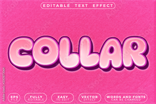 Collar Shelter Pet Care Vector Fully Editable Smart Object Text Effect