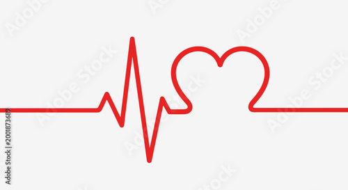 Heartbeat illustration depicting health and wellness, perfect for medical and healthcare themes