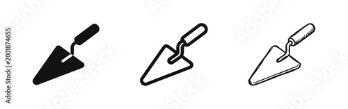 Trowel Icon Set for Construction and Masonry Work