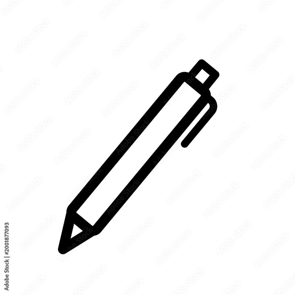 Fototapeta premium Pen Icon for Note taking and Writing in Line Art Style