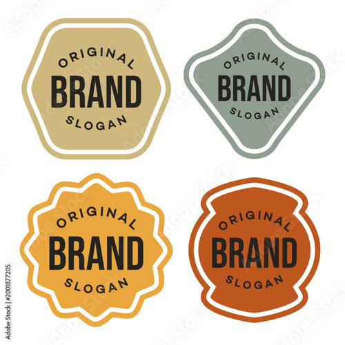 Collection of Vintage  Logo Blank Badge Templates and Retro Label Shapes for Product Branding and Graphic Design Vector Icon Illustration