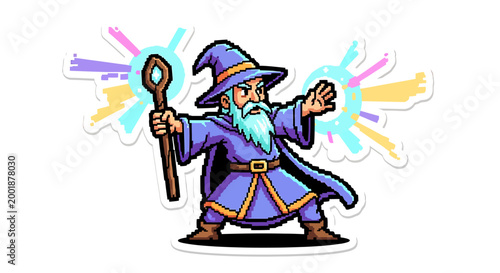 Magical Wizard Casting Spells, Fantasy Scene, Digital Art, Colorful Background, Dynamic Viewpoint, Celebratory Concept