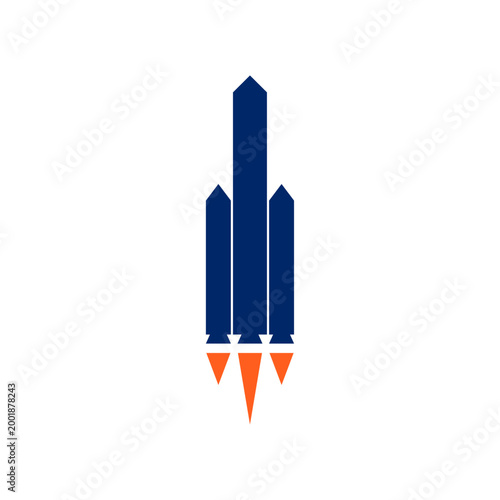 Simple space rocket illustration Logo