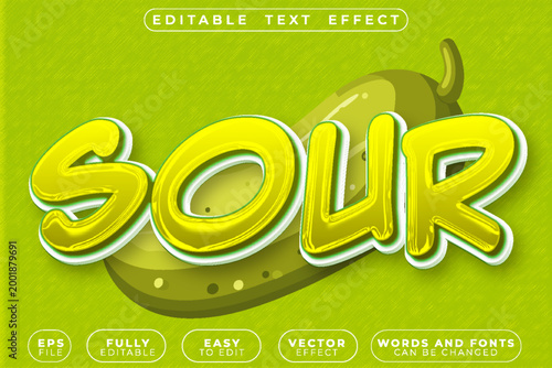 Sour Pickle Flavor Vector Fully Editable Smart Object Text Effect