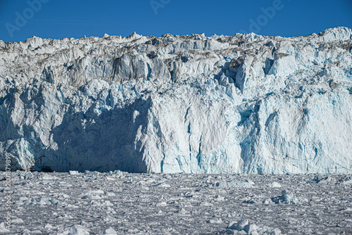 Vászonkép Eqi Glacier, Disko Bay, Western Greenland - Glacier Wall and Ice Field in Arctic