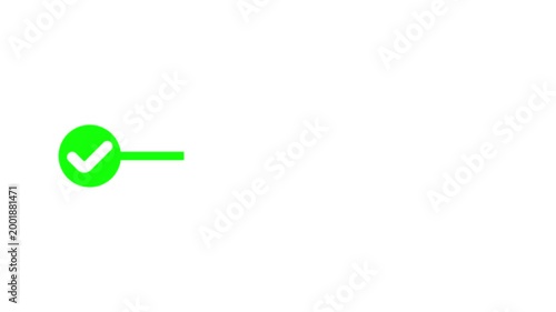 Animated timeline infographic showing step-by-step process with looping progress checkpoints with a white background.