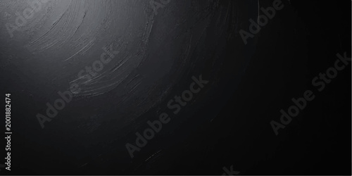 An abstract dark black and white background featuring a metallic vinyl record texture with a vintage steel circle pattern and industrial pipe design