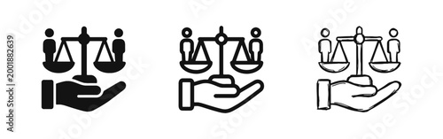 Equality Scales with People Icons - Justice, Fairness, Law, Balance and Human Rights