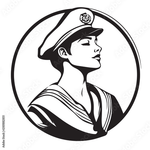 vector illustration of a female sailor