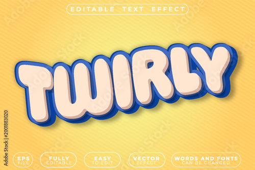  Twirly Spiral Curl Whirl Twist Flow Motion Vector Fully Editable Smart Object Text Effect