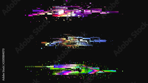 Glitch effect texture. Vector elements set. Glitch Bars