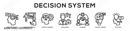 Decision System web banner icon illustration concept