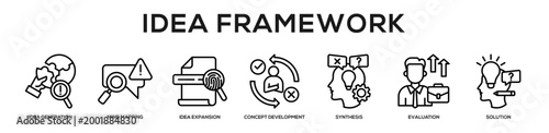 Idea Framework web banner icon illustration concept