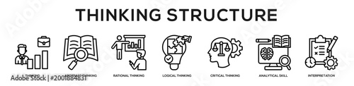 Thinking Structure web banner icon illustration concept