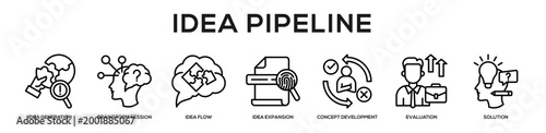 Idea Pipeline web banner icon illustration concept