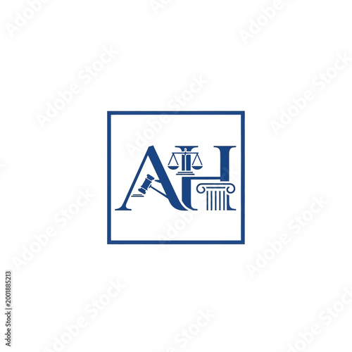 Logo design with law symbols.