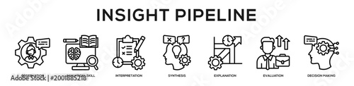 Insight Pipeline web banner icon illustration concept