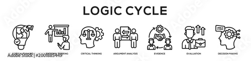 Logic Cycle web banner icon illustration concept