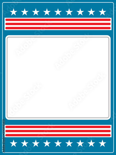 United States flag symbols patriotic frame PNG file design element for covers, celebrate cards, invitations.